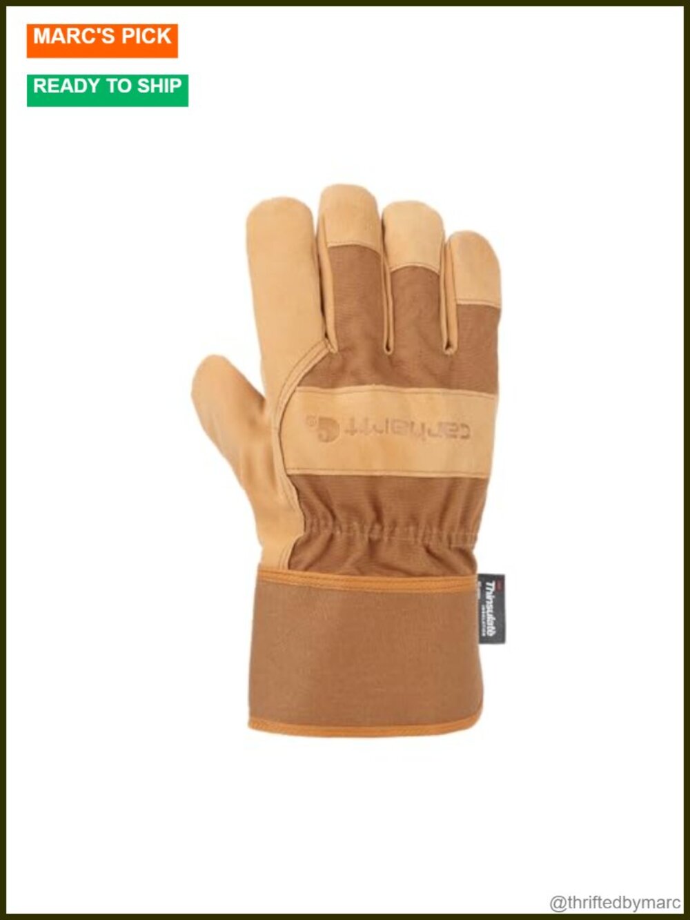 Insulated Synthetic Leather Safety Cuff Work Gloves with Reinforced Knuckle